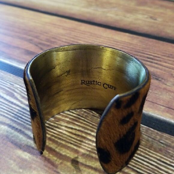 Rustic Cuff Bracelet Hairon Bohon Western Leopard Adjustable Vintage - Picture 3 of 10